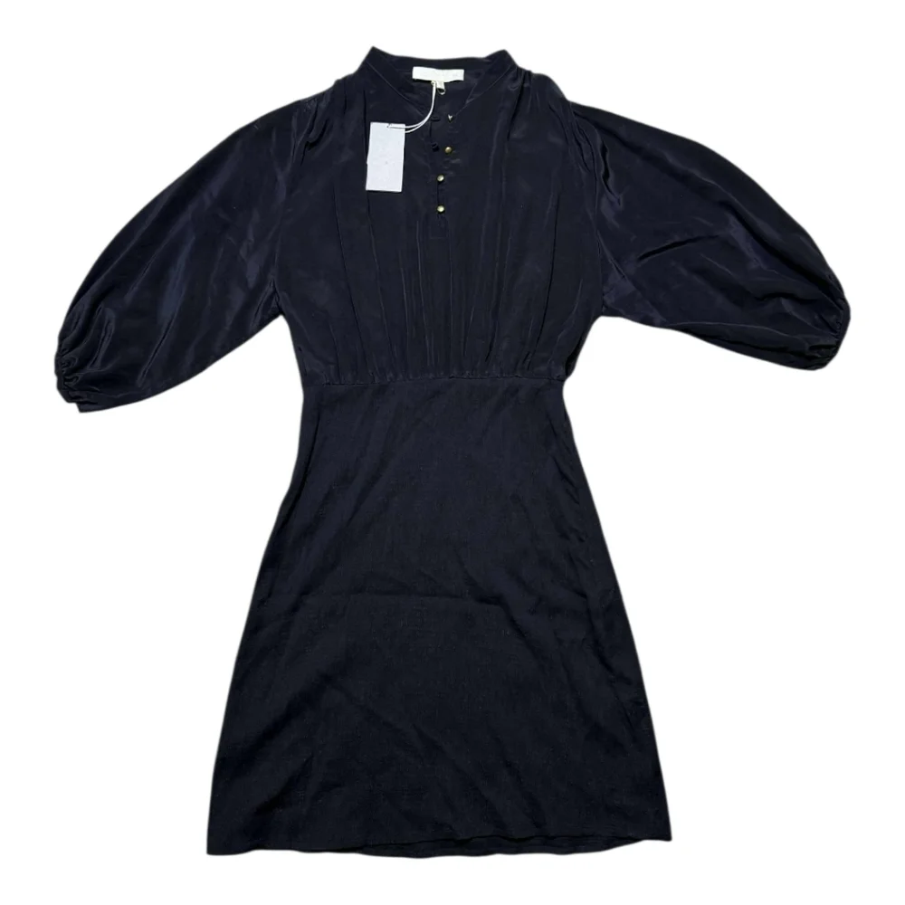 NWT $435 VANESSA BRUNO Navea Black Silk Dress Size FR36 US 4 Small